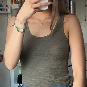 Olive patterned tank